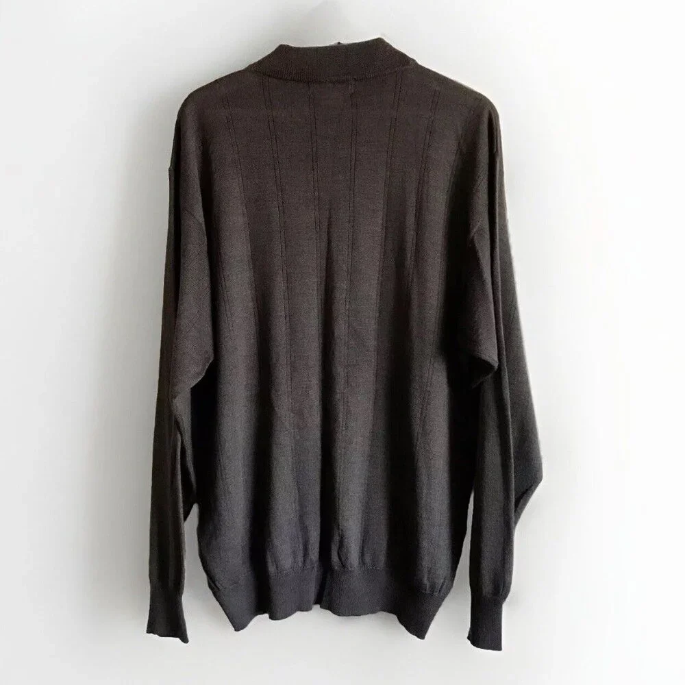 Vintage Murano Sweater Mens Size XXL Pullover Wool Blend Mock‎ Neck Brown